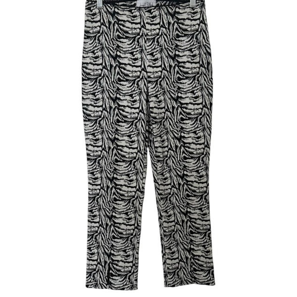 Joseph Ribkoff‎ White Black Zebra Print Pull On Cropped Pants Womens 8 202394